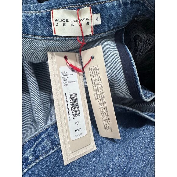 Alice + Olivia Women’s Miranda Denim Tie-Waist Minidress US 6 $375 - Picture 12 of 12